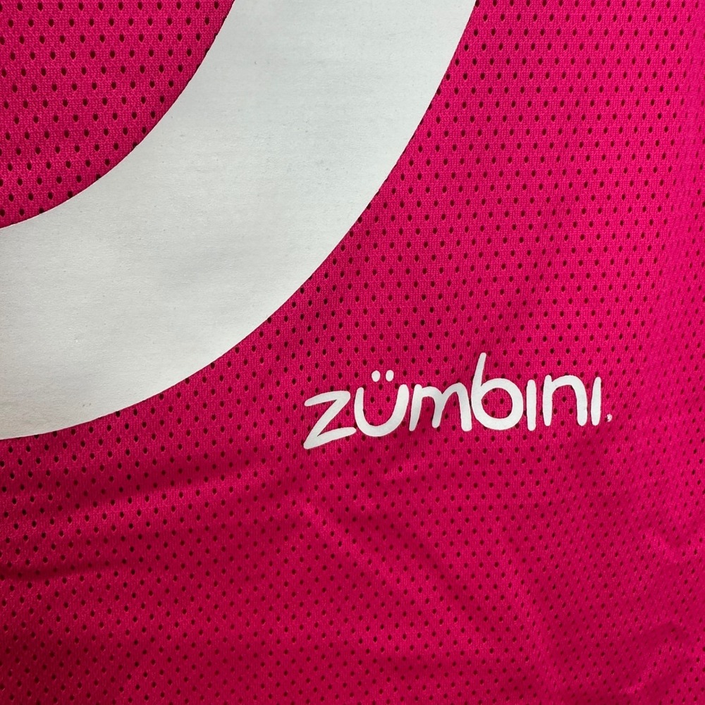 Zumba Wear Zumbini Instructor Mesh‎ Tank Top Pink Black XL Athletic Jersey Retro - Picture 4 of 6